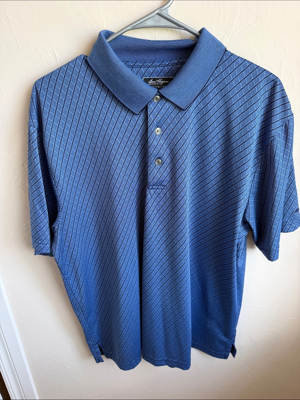 Hogan Men’s Navy Blue Diamond-Pattern Polo
